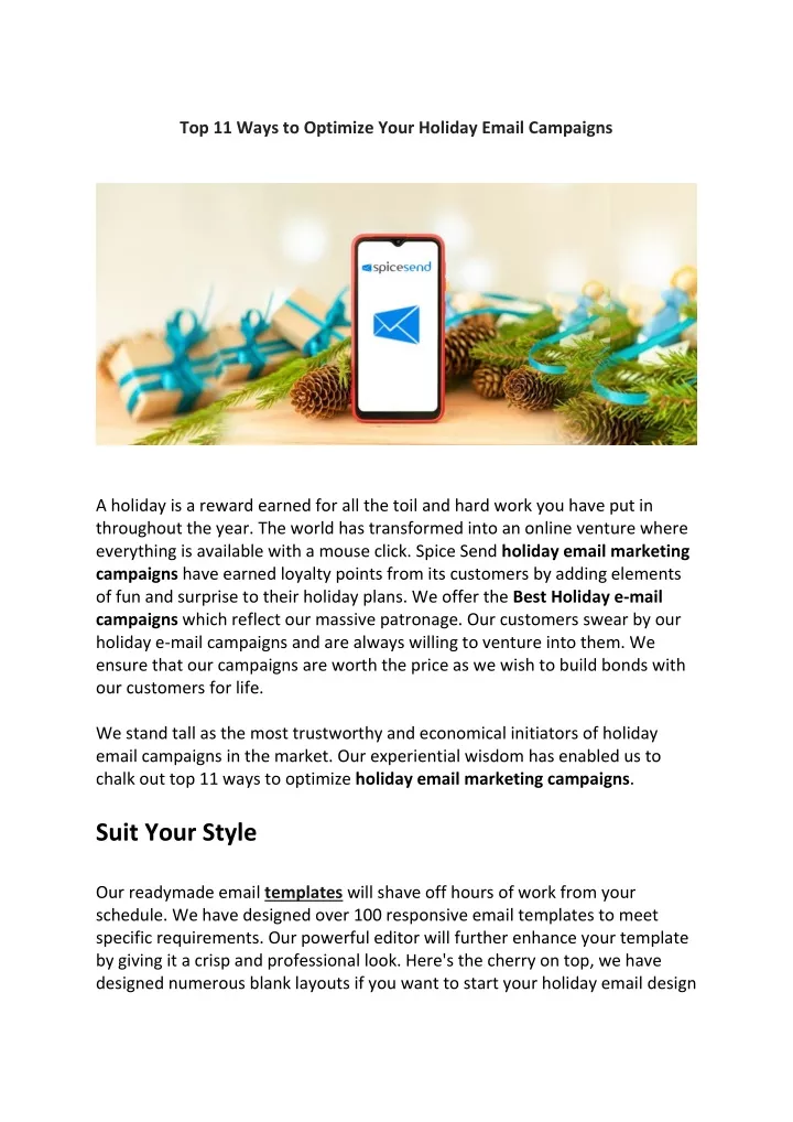 top 11 ways to optimize your holiday email