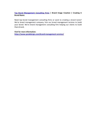 top brand management consulting firms brand image