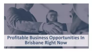 Profitable Business Opportunities In Brisbane Right Now