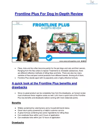 Frontline Plus For Dog In-Depth ReviewP-Blog-PDF- Easyvetsupplies