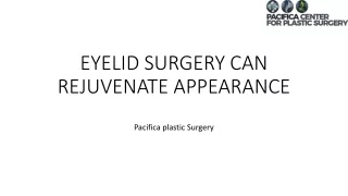 EYELID SURGERY CAN REJUVENATE APPEARANCE