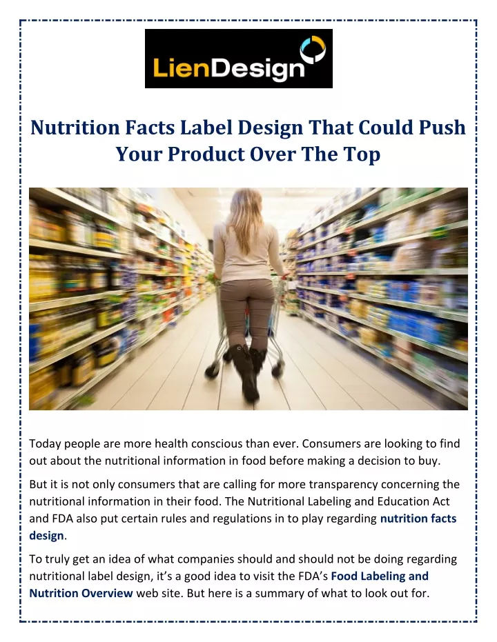 nutrition facts label design that could push your