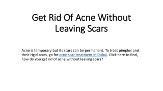get rid of acne without leaving scars