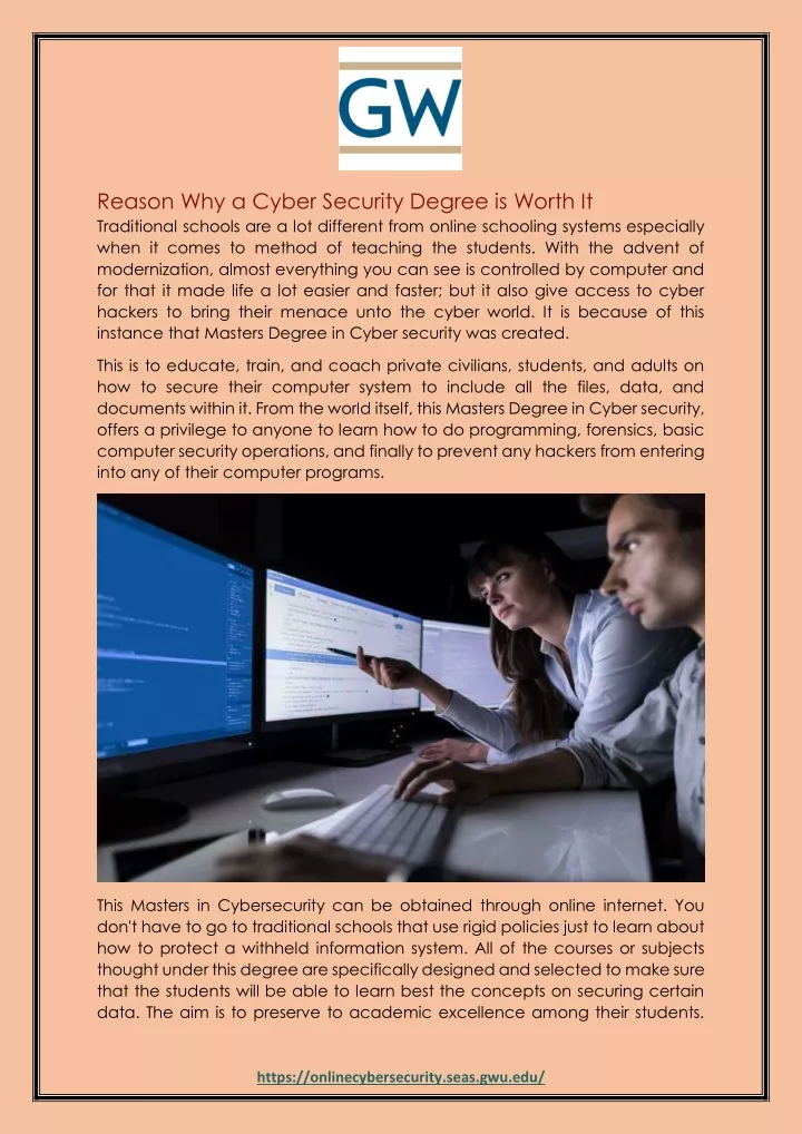 reason why a cyber security degree is worth