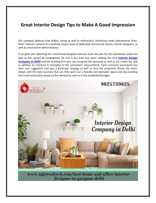 great interior design tips to make a good