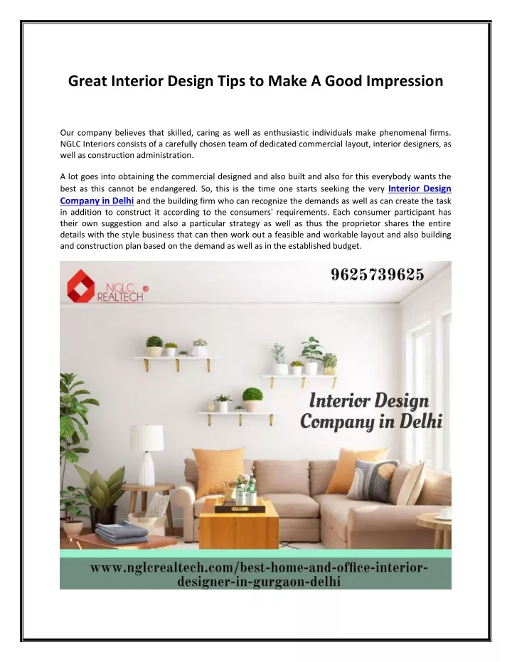 great interior design tips to make a good