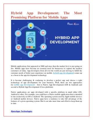 hybrid promising platform for mobile apps