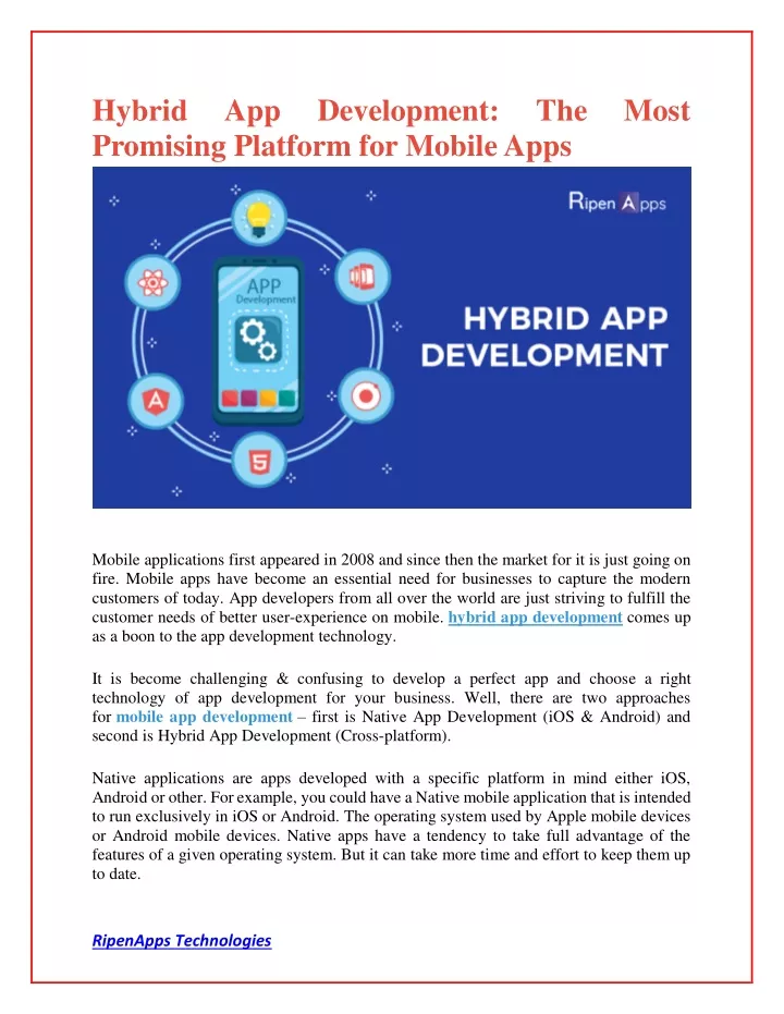 hybrid promising platform for mobile apps