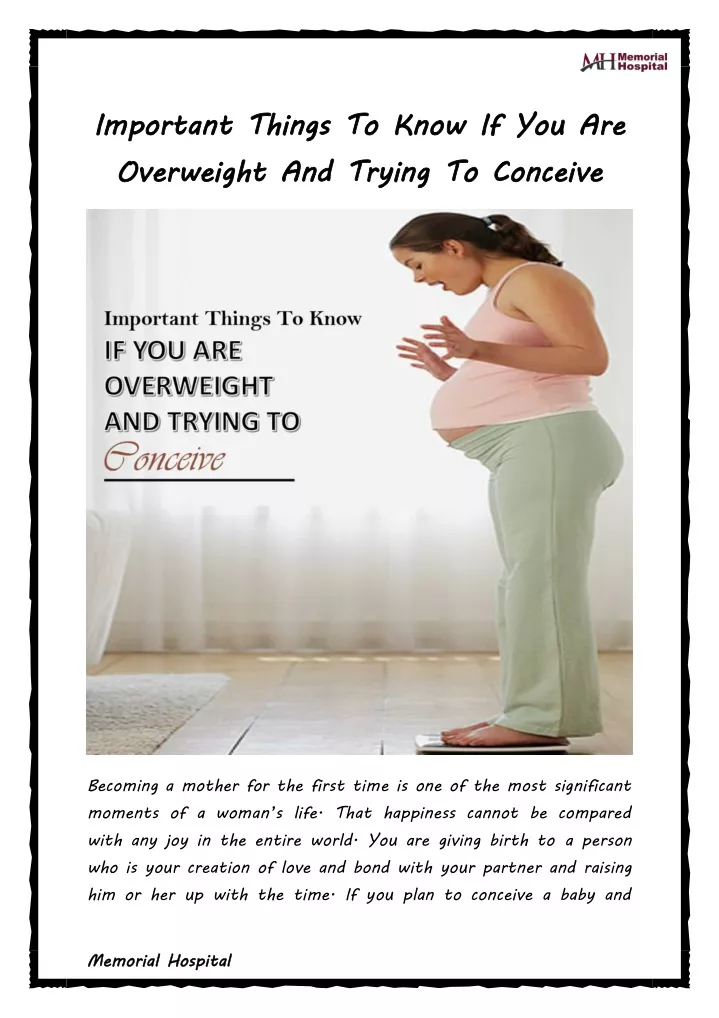 important things overweight and trying to conceive
