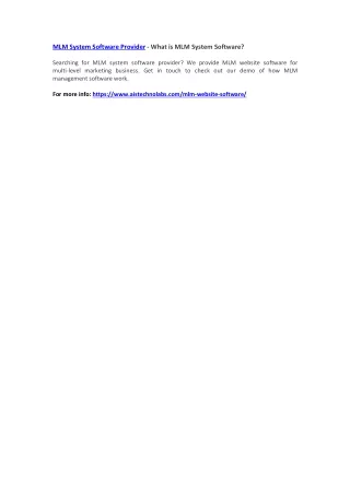 mlm system software provider what is mlm system