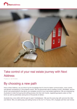 Take control of your real estate journey with Next Address