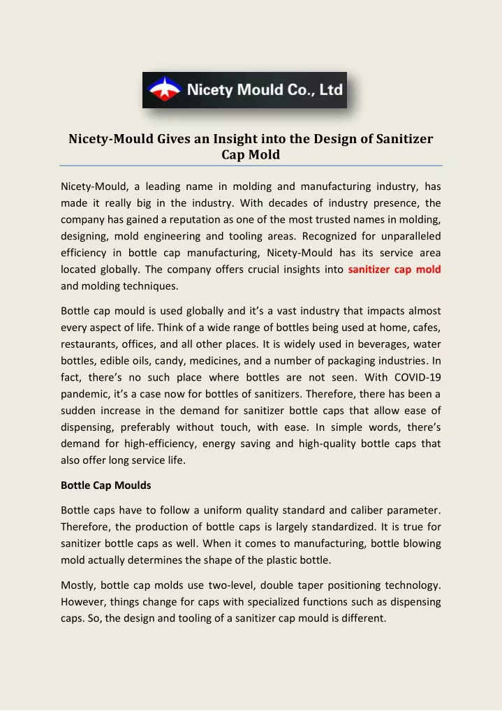 nicety mould gives an insight into the design
