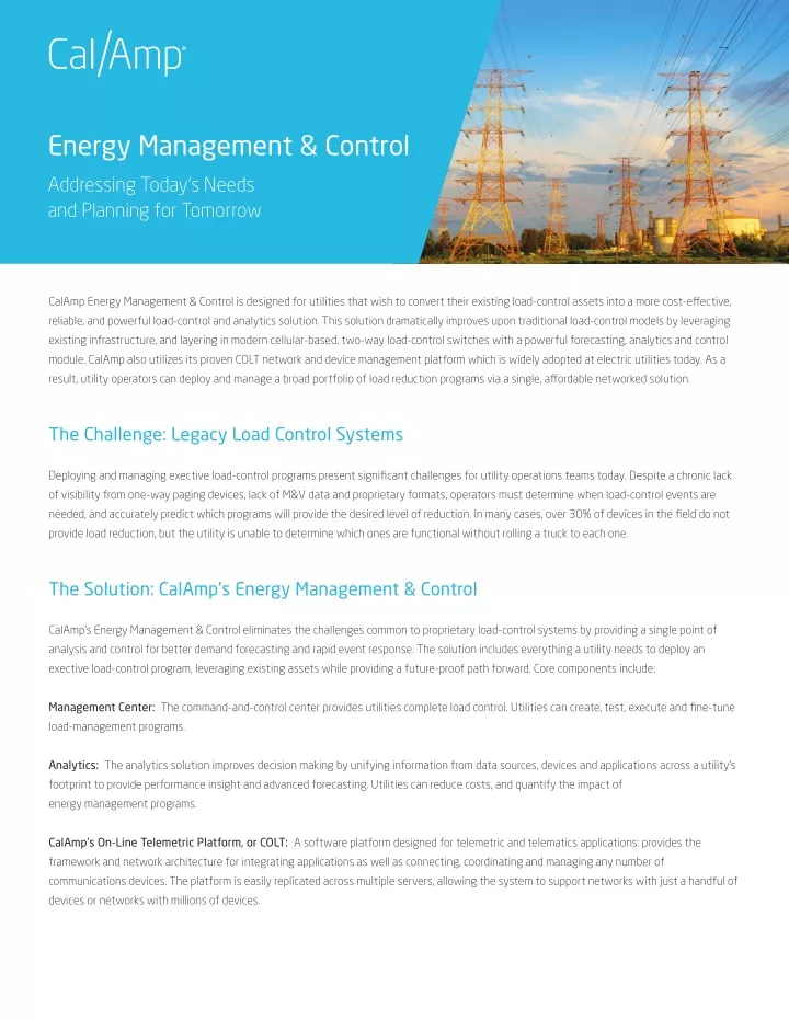 energy management control