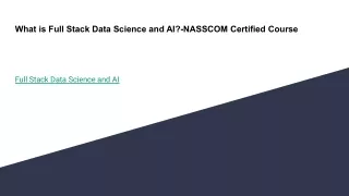 What is Full Stack Data Science and AI?-NASSCOM Certified Course
