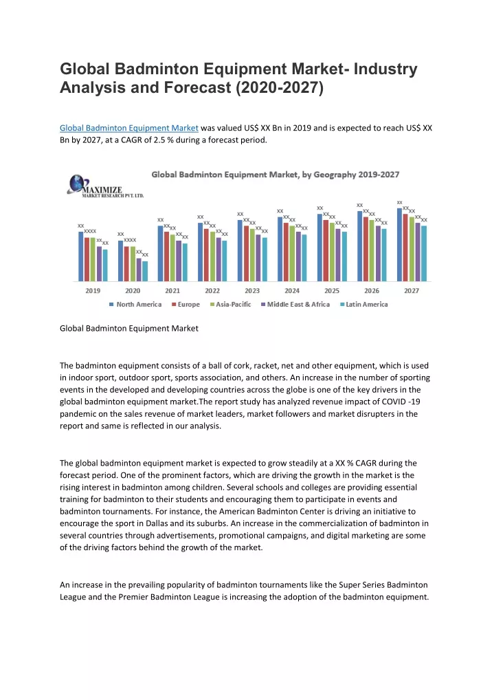global badminton equipment market industry