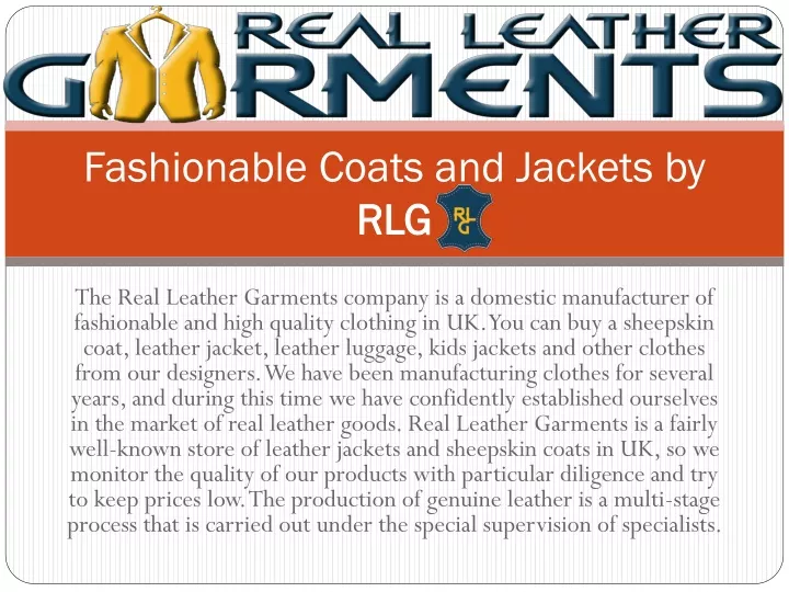 fashionable coats and jackets by rlg