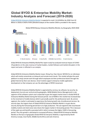 global byod enterprise mobility market industry