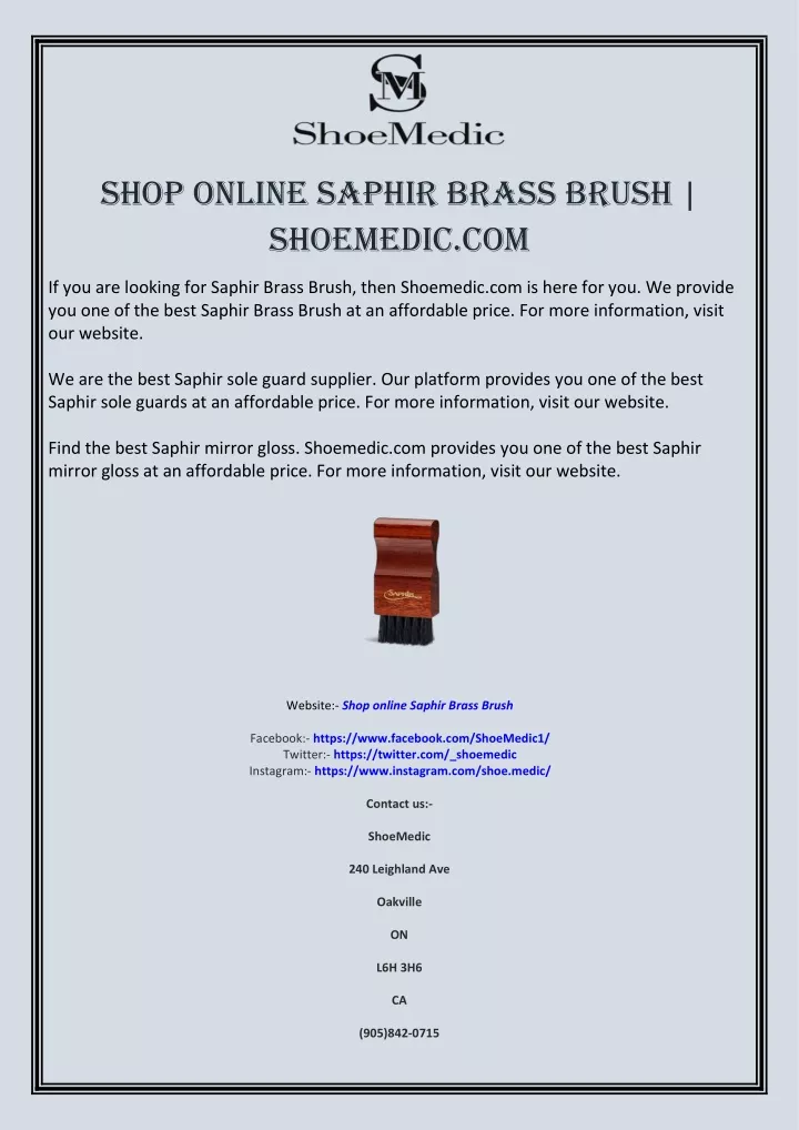 shop online saphir brass brush shoemedic com
