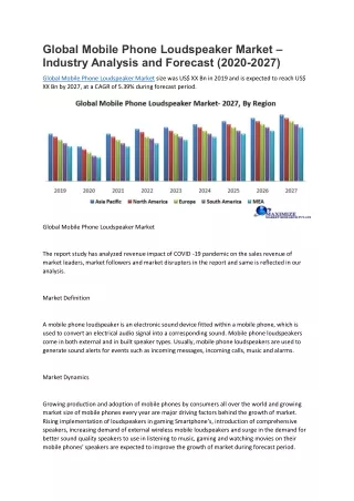 global mobile phone loudspeaker market industry