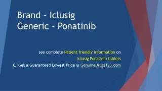 Ponatinib Iclusig Tablets Cost And Prescribing Information