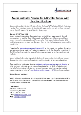 press release 1 accessqueens com