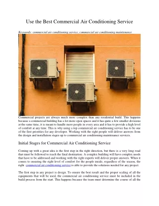 use the best commercial air conditioning service