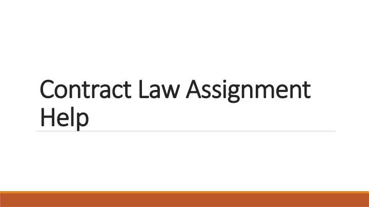 contract law assignment help