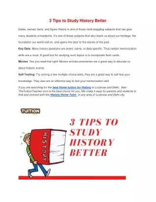 3 tips to study history better