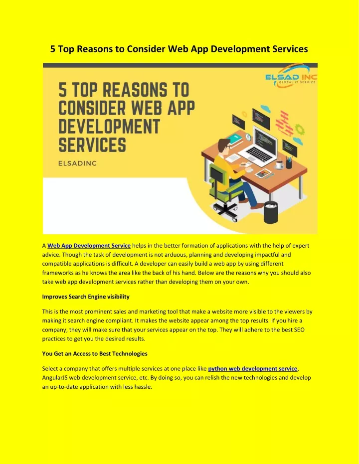 5 top reasons to consider web app development