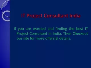 it project consultant india