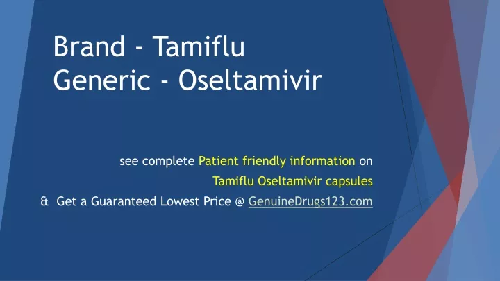 brand tamiflu generic oseltamivir