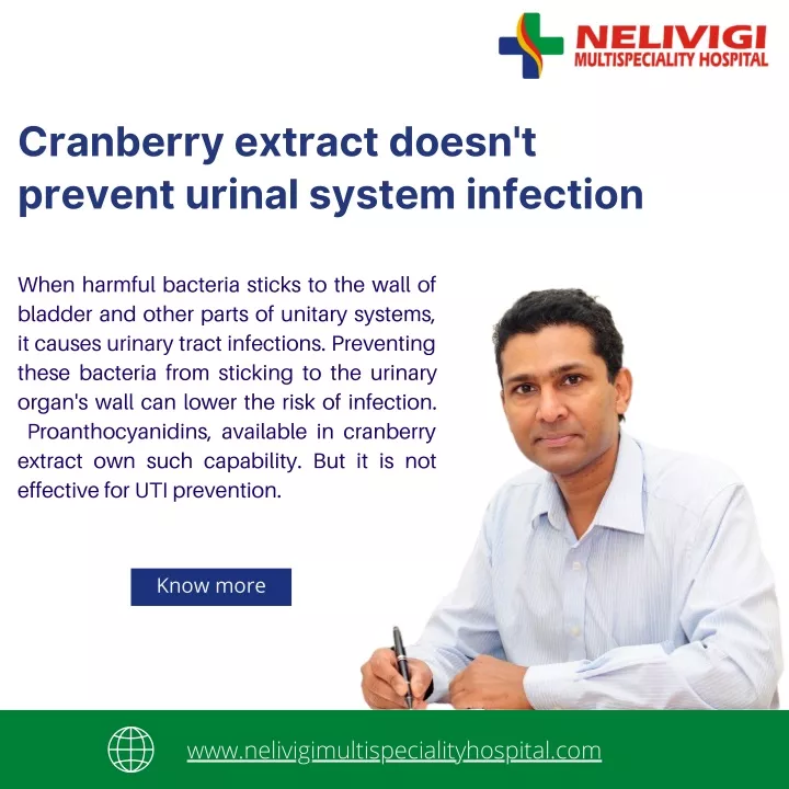 cranberry extract doesn t prevent urinal system