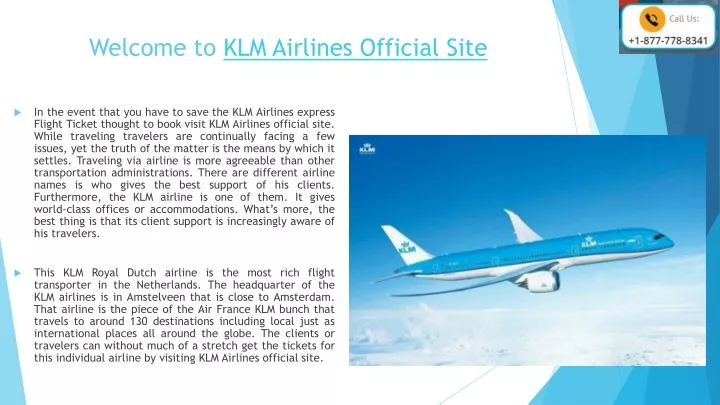 welcome to klm airlines official site