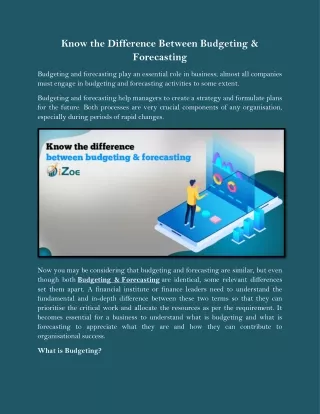 know the difference between budgeting forecasting