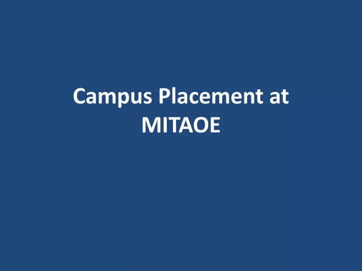 campus placement at mitaoe