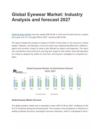 Global Eyewear Market: Industry Analysis and forecast 2027