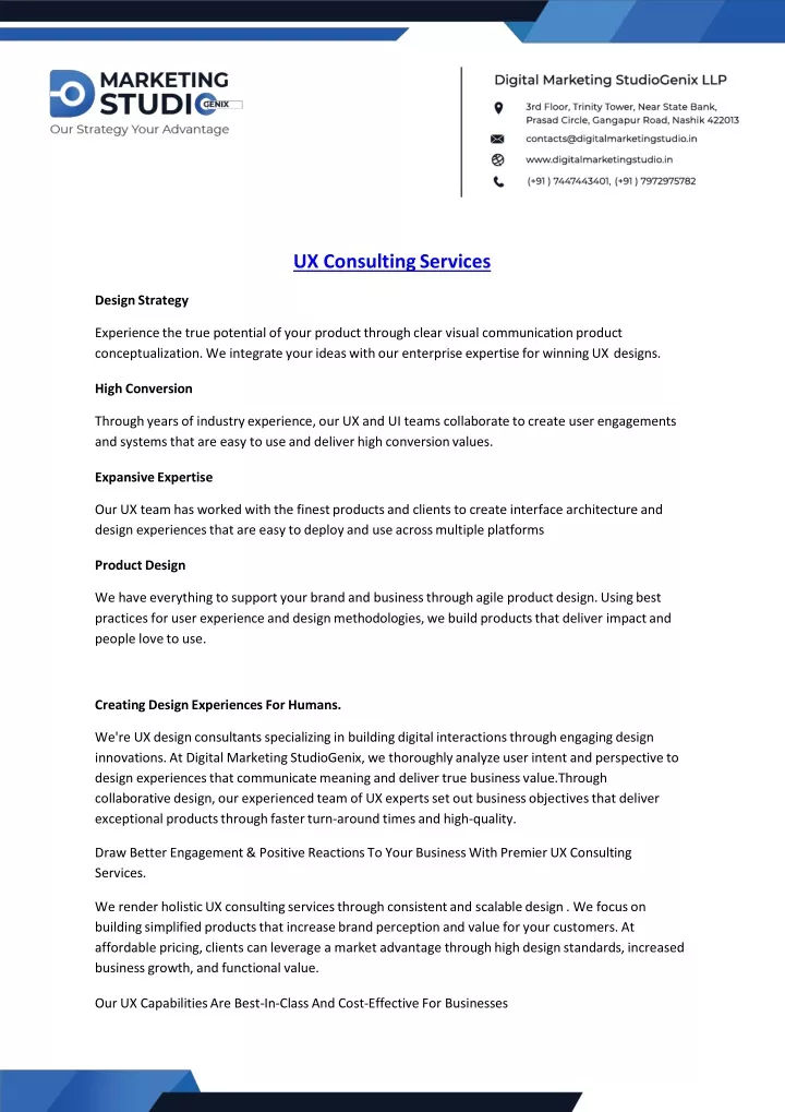 ux consulting services