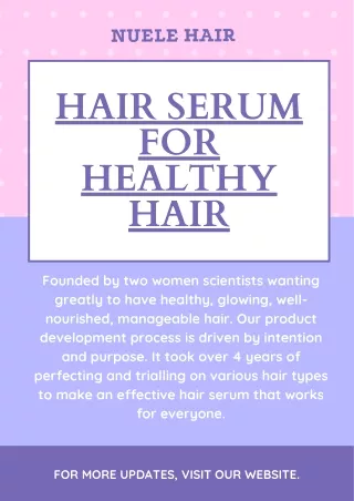 Hair Serum for Healthy Hair - Nuele Hair