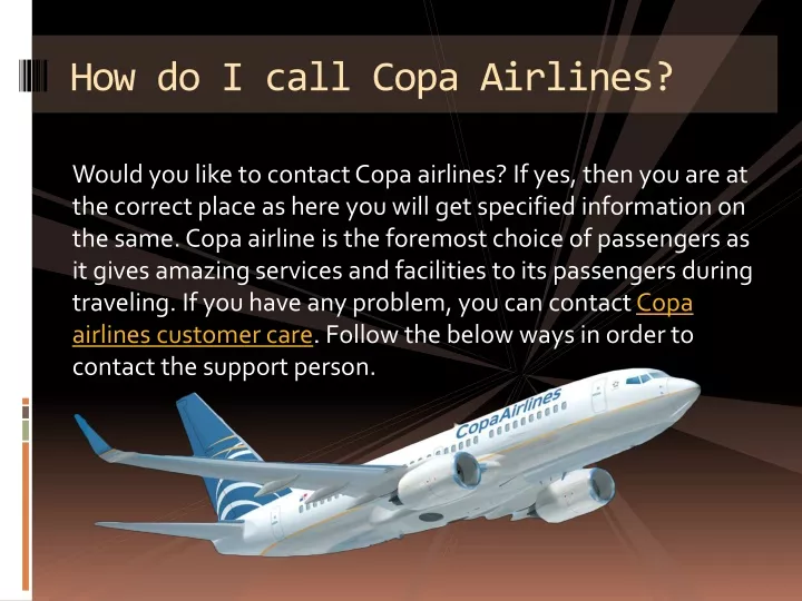 how do i call copa airlines