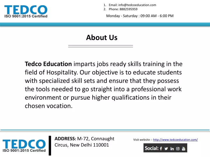 email info@tedcoeducation com phone 8882595959