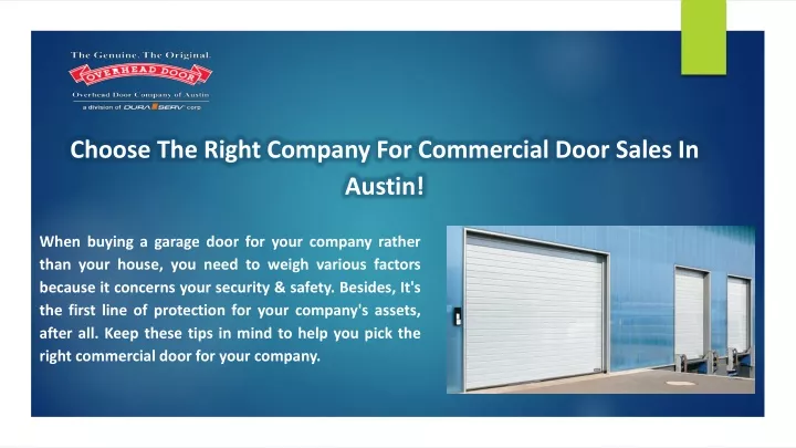 choose the right company for commercial door