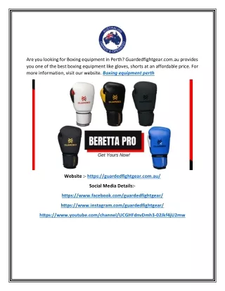 Boxing equipment perth | Guardedfightgear.com.au