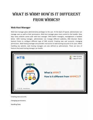 what is whm how is it different from whmcs
