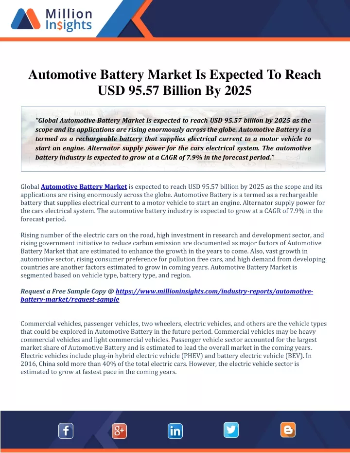 automotive battery market is expected to reach