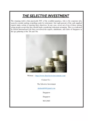 Best Insurance Savings Plan Singapore | Theselectiveinvestment.com
