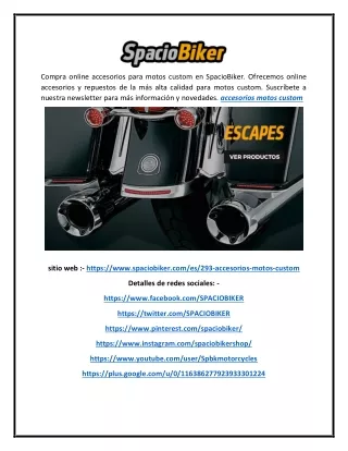 compra online accesorios para motos custom