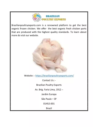 Wholesale Frozen Chicken Distributors Online | Brazilianpoultryexports.com