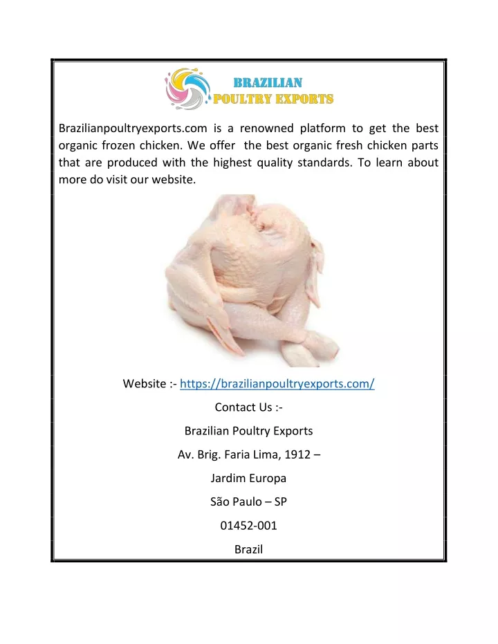 brazilianpoultryexports com is a renowned