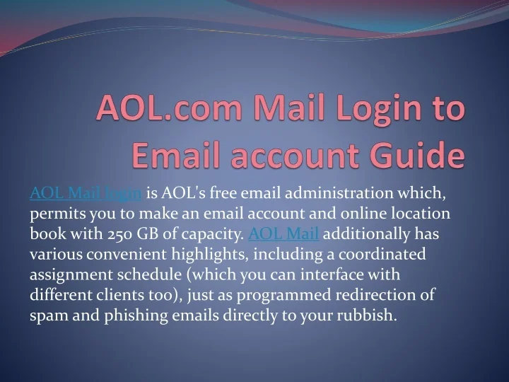 PPT Aolmail Update for sign in or sign up your account [2021