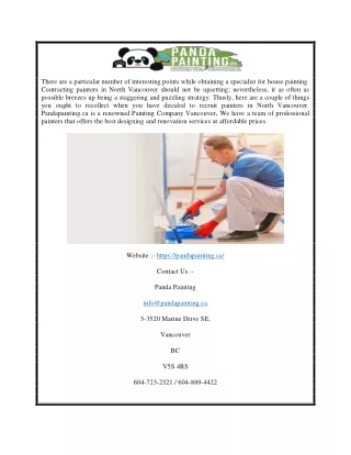 Painting Company Vancouver | Pandapainting.ca